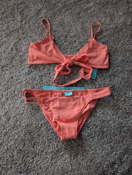 Melissa Odabash Other - NWT Melissa Odabash Apricot Indonesia Front Tie Bikini Set Size 10 Made In Italy
